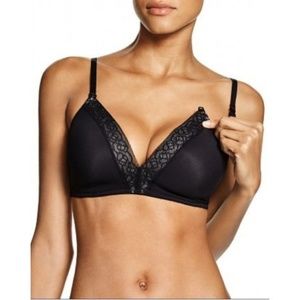 NWT Natori Grace Maternity Wire Free Contour Bra in Black
